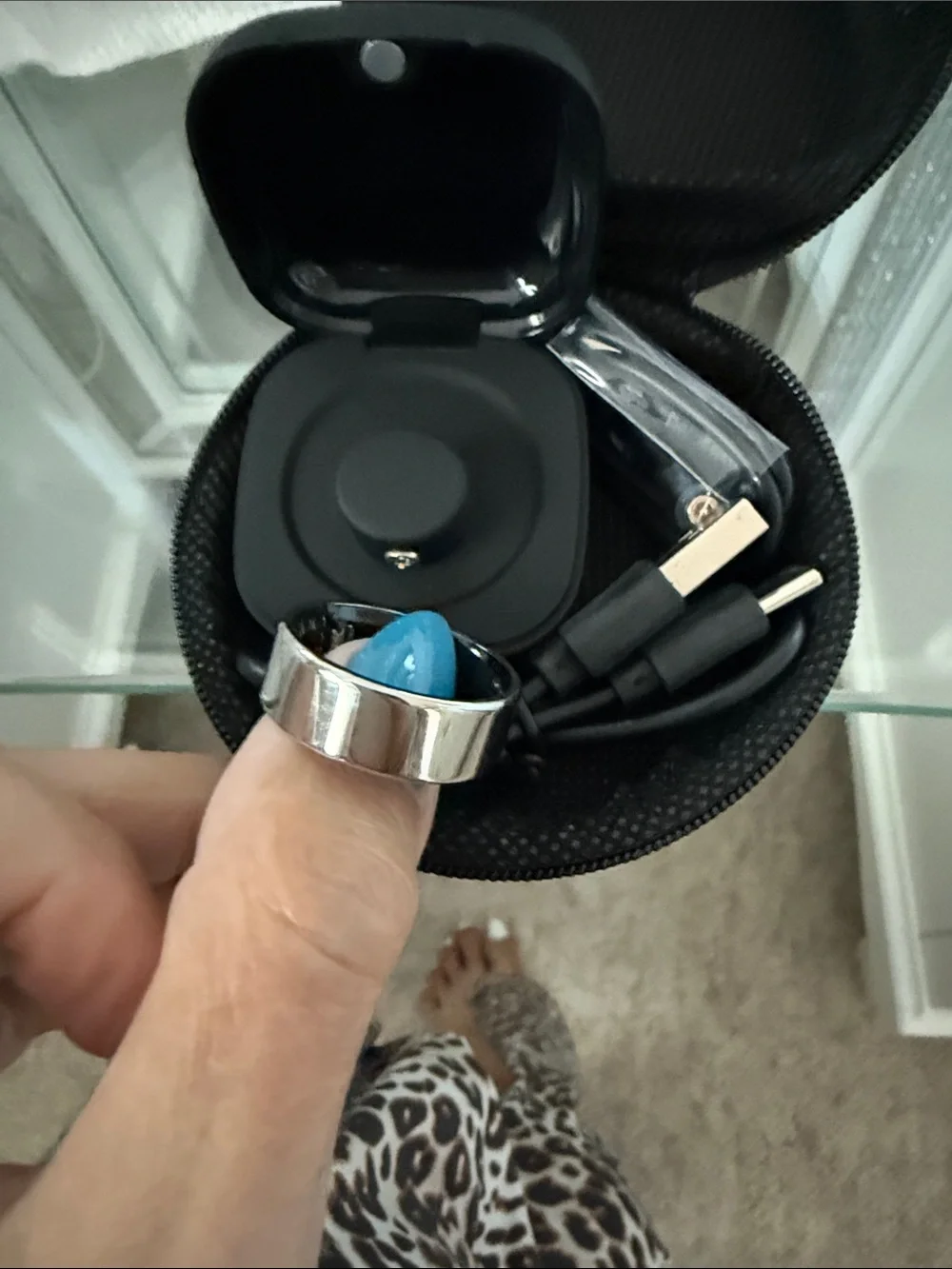 Smart Ring Heart Monitor — Silver, size 9